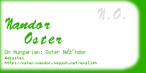 nandor oster business card